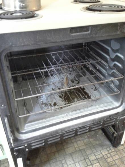 Oven after fire was extinguished