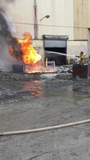 Transformer fire at the old Donsco Foundry