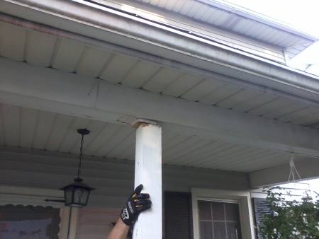 Porch column was broken